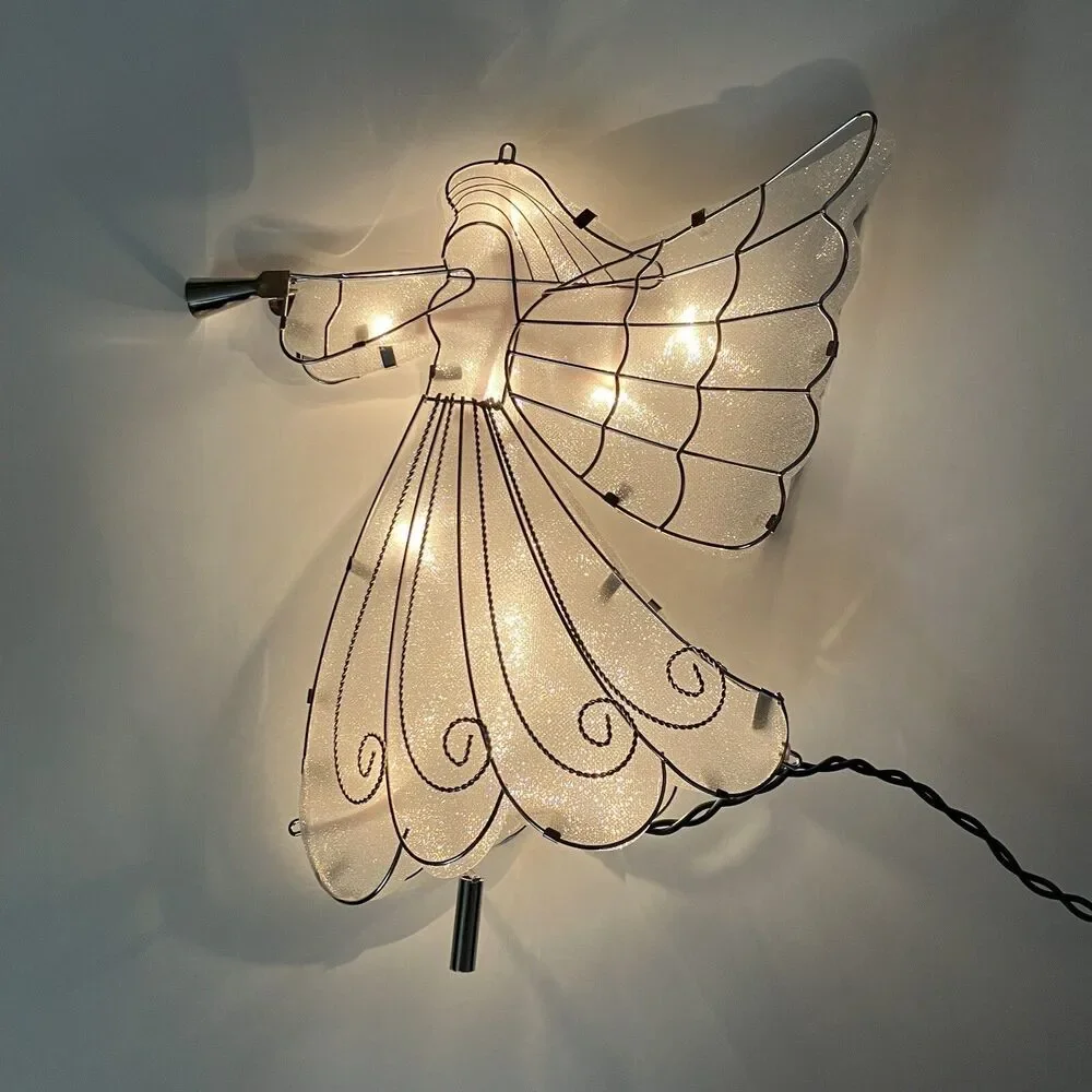 BEAUTIFUL TRIMMING TRADITIONS SPARKLING SILVER LIGHTED ANGEL TREE TOPPER 9